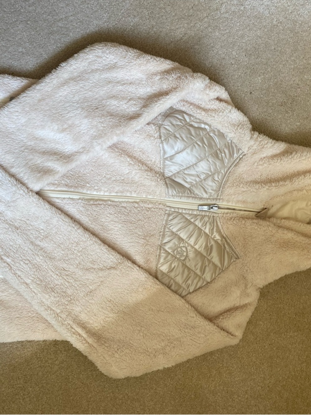 Ariat Cream Teddy Jacket with Quilted Accents